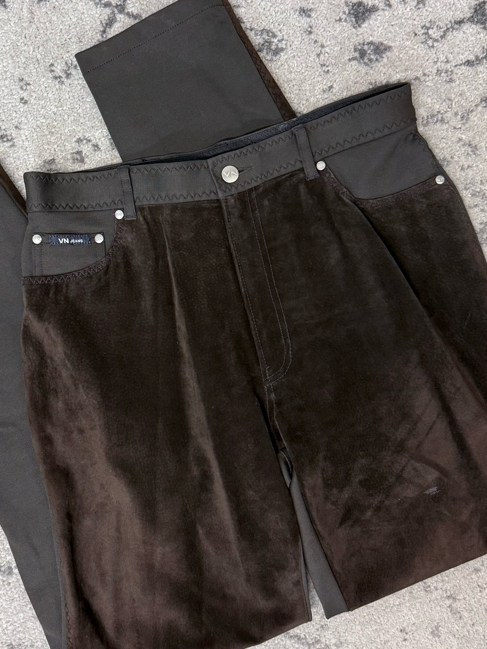 Votre Nom Leather Suede Jeans